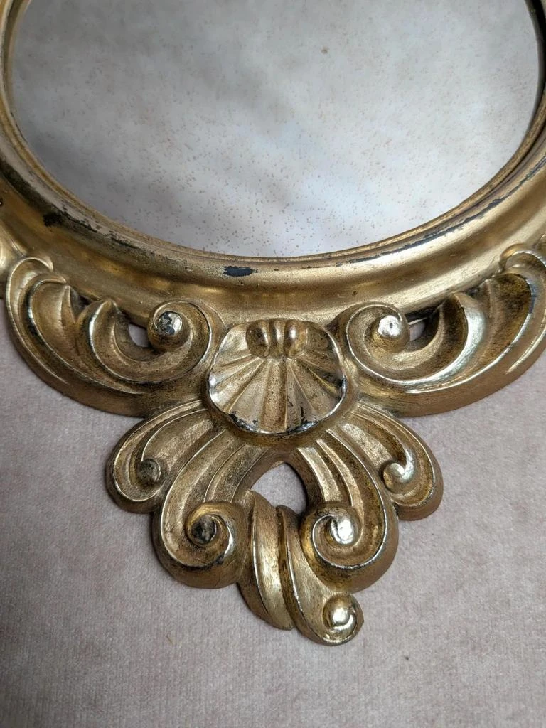 Vintage style baroque rocaille golden wall mirror – photo 2